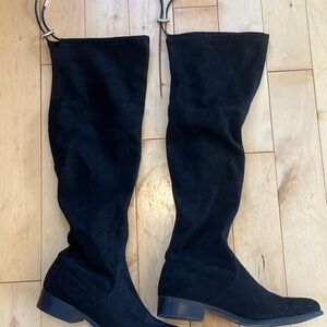 Black Suede Women's Knee-High Boots